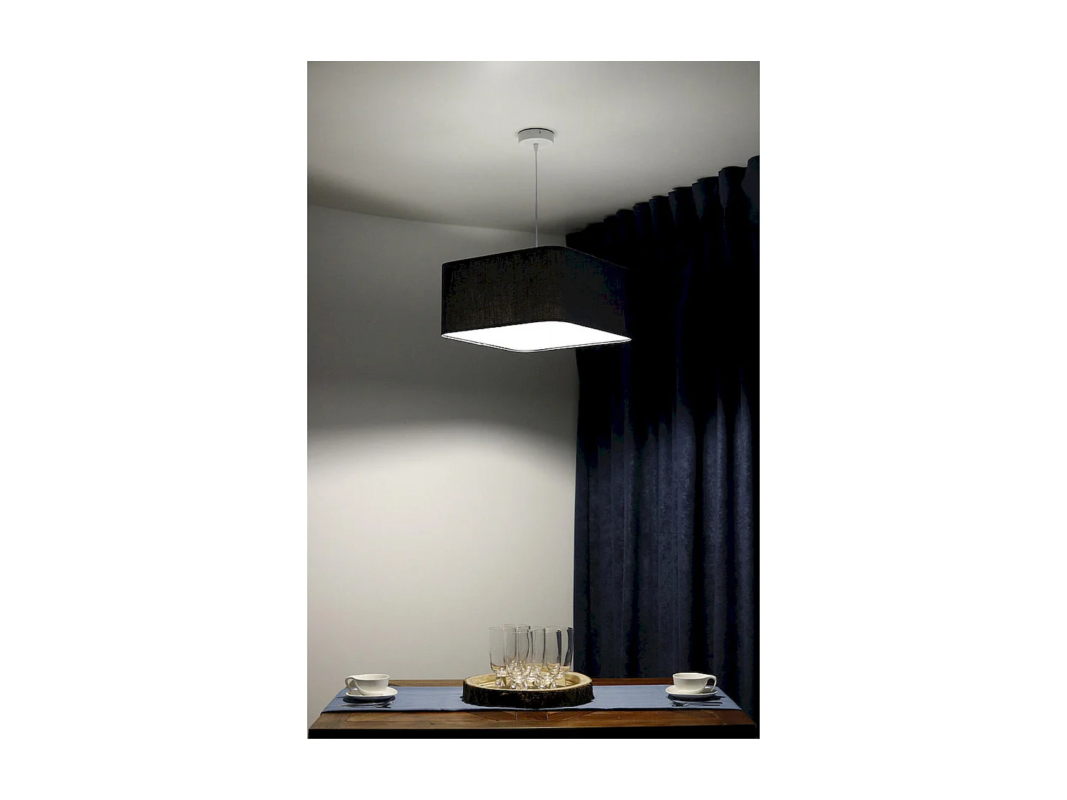 Suspension textile carrée - Hauteur 25 cm