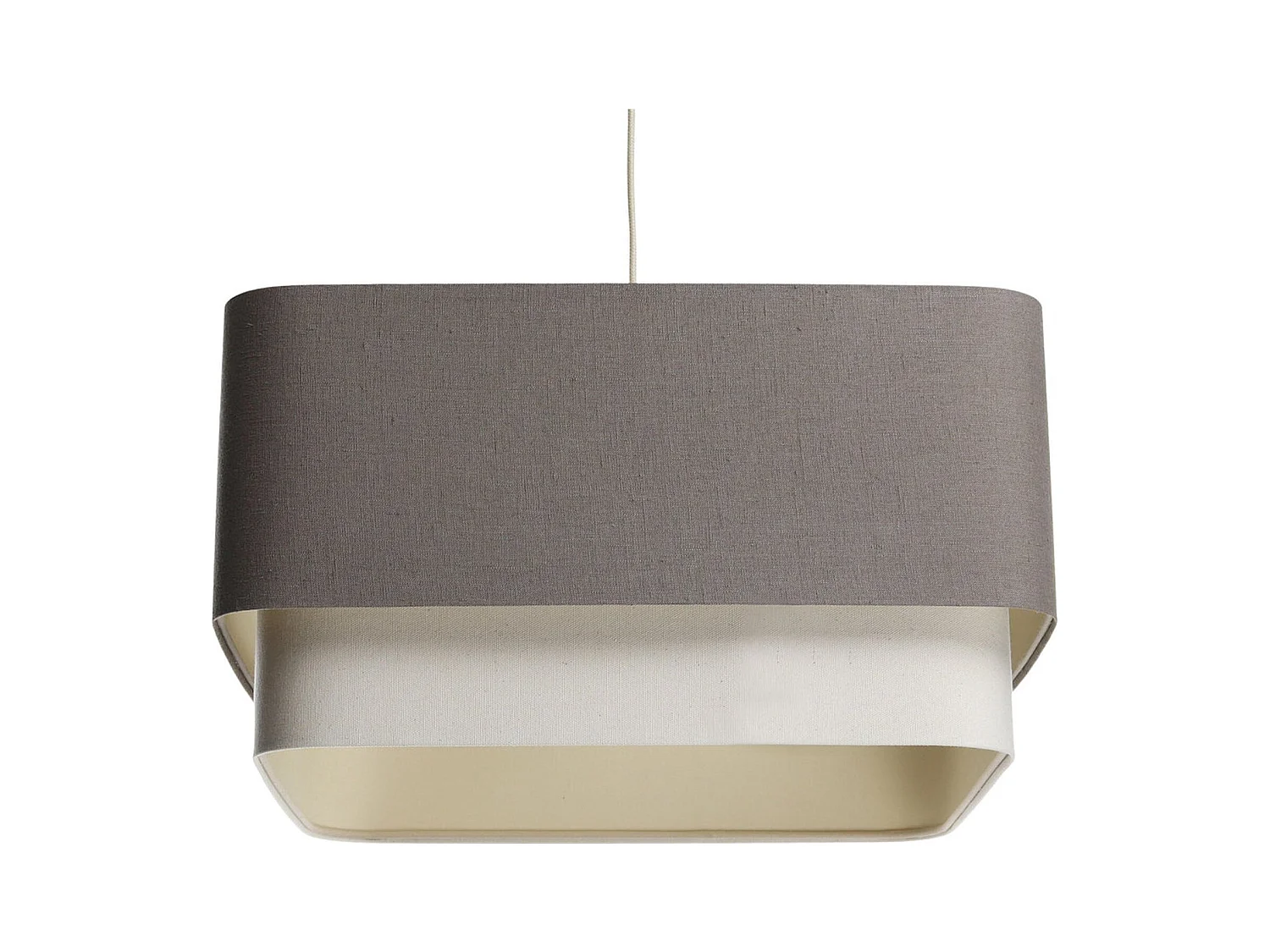 Suspension épurée en tissu lin et PVC beige