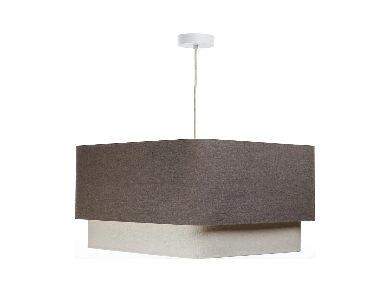 Suspension épurée en tissu lin et PVC beige