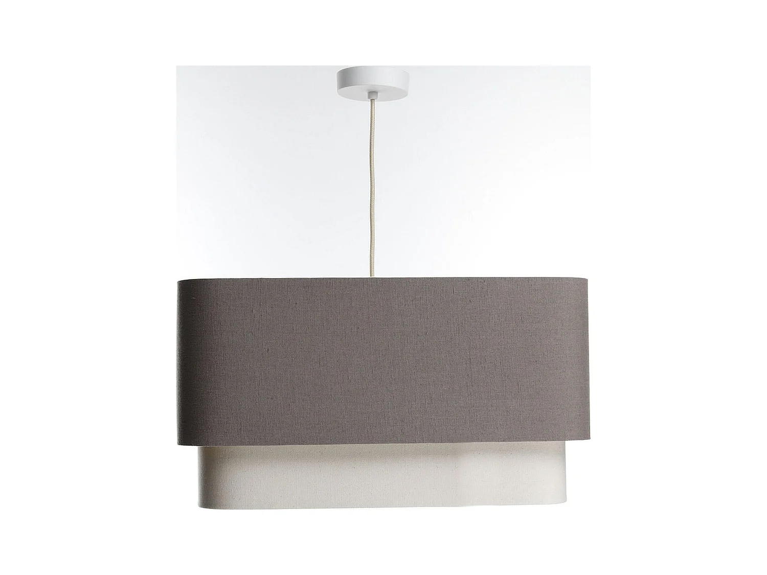 Suspension épurée en tissu lin et PVC beige