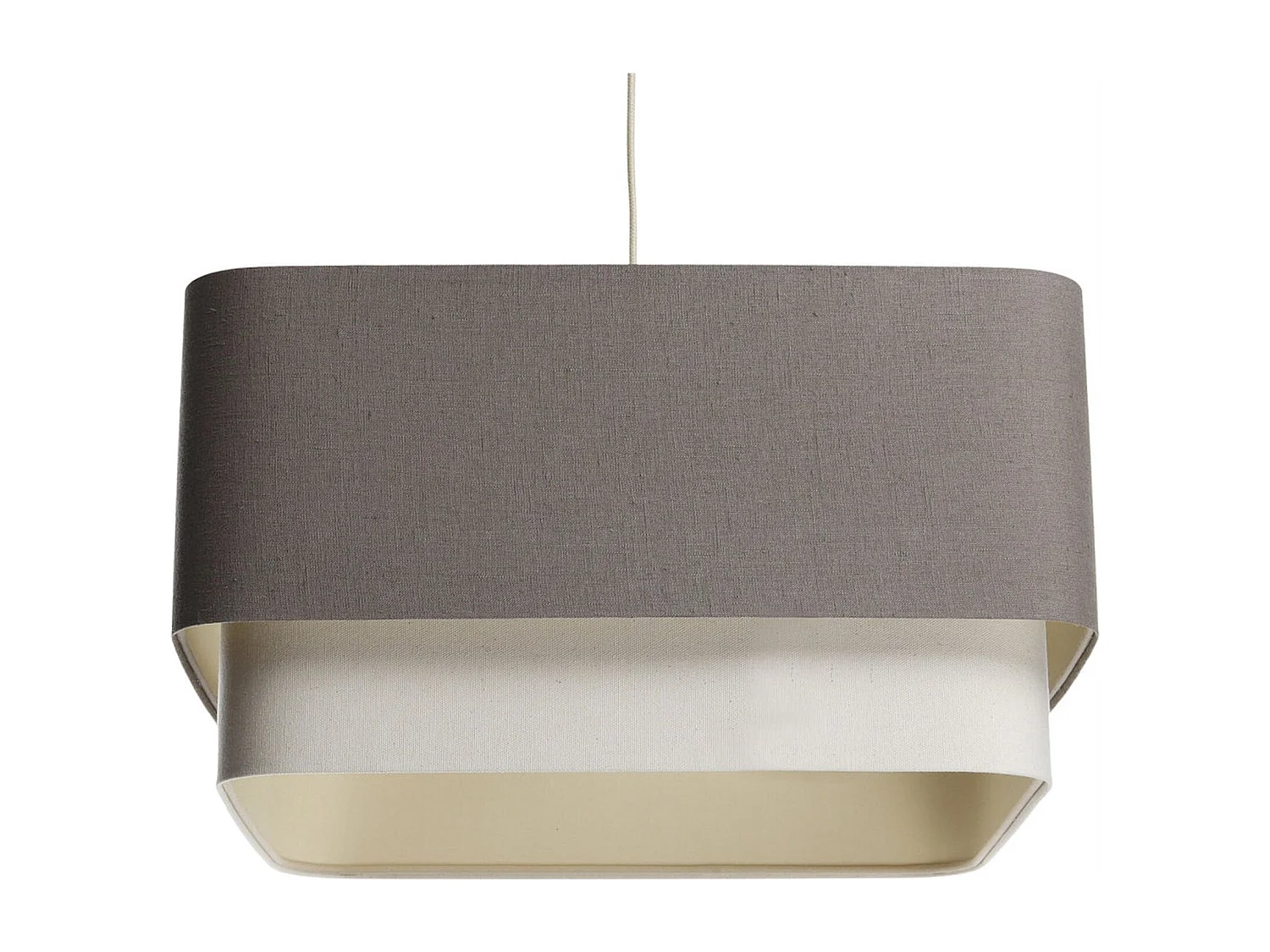 Suspension épurée en tissu lin et PVC beige