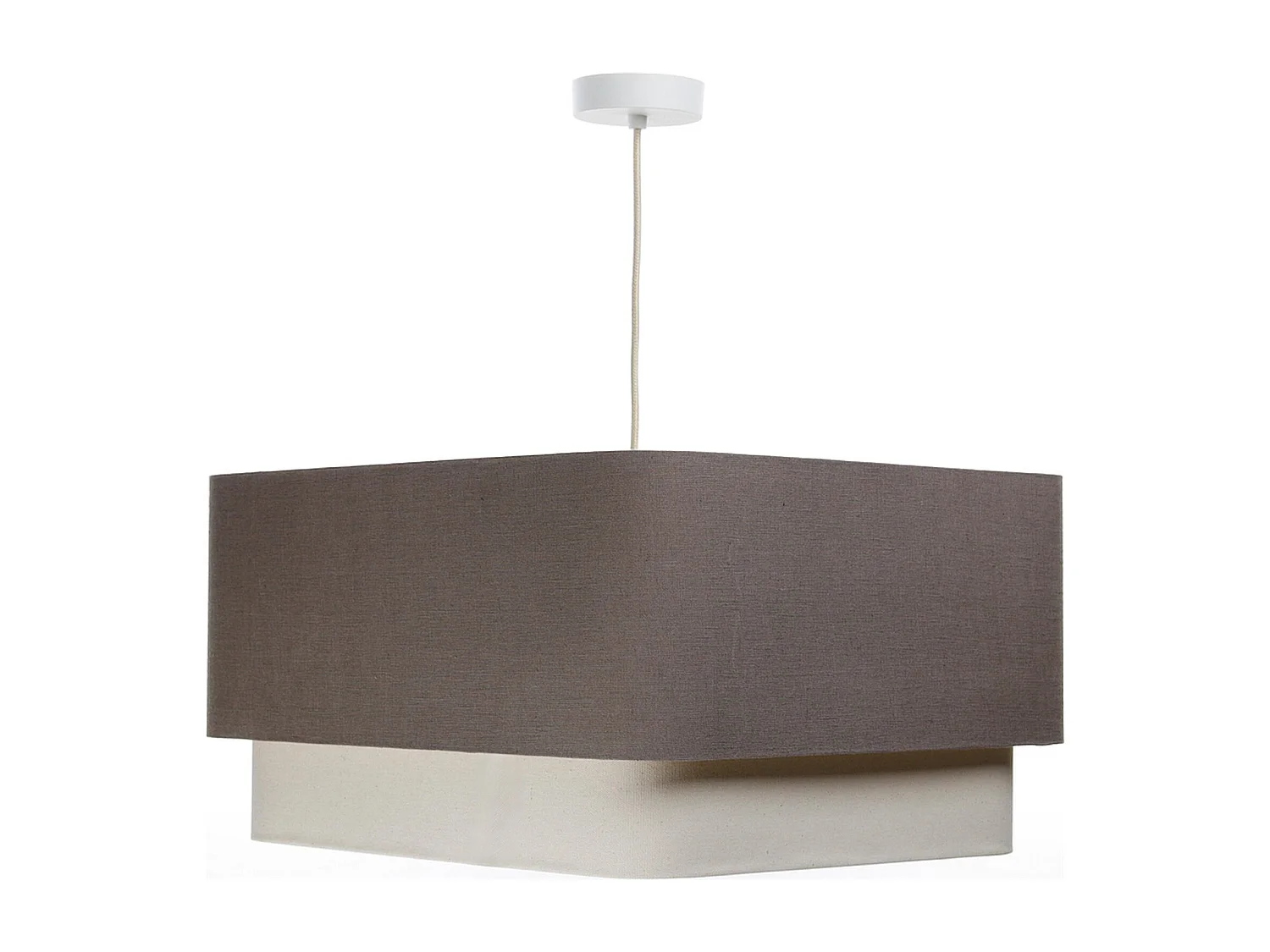 Suspension épurée en tissu lin et PVC beige