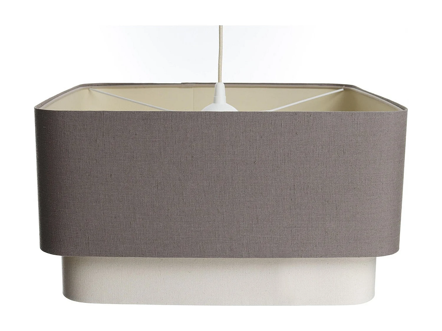 Suspension épurée en tissu lin et PVC beige