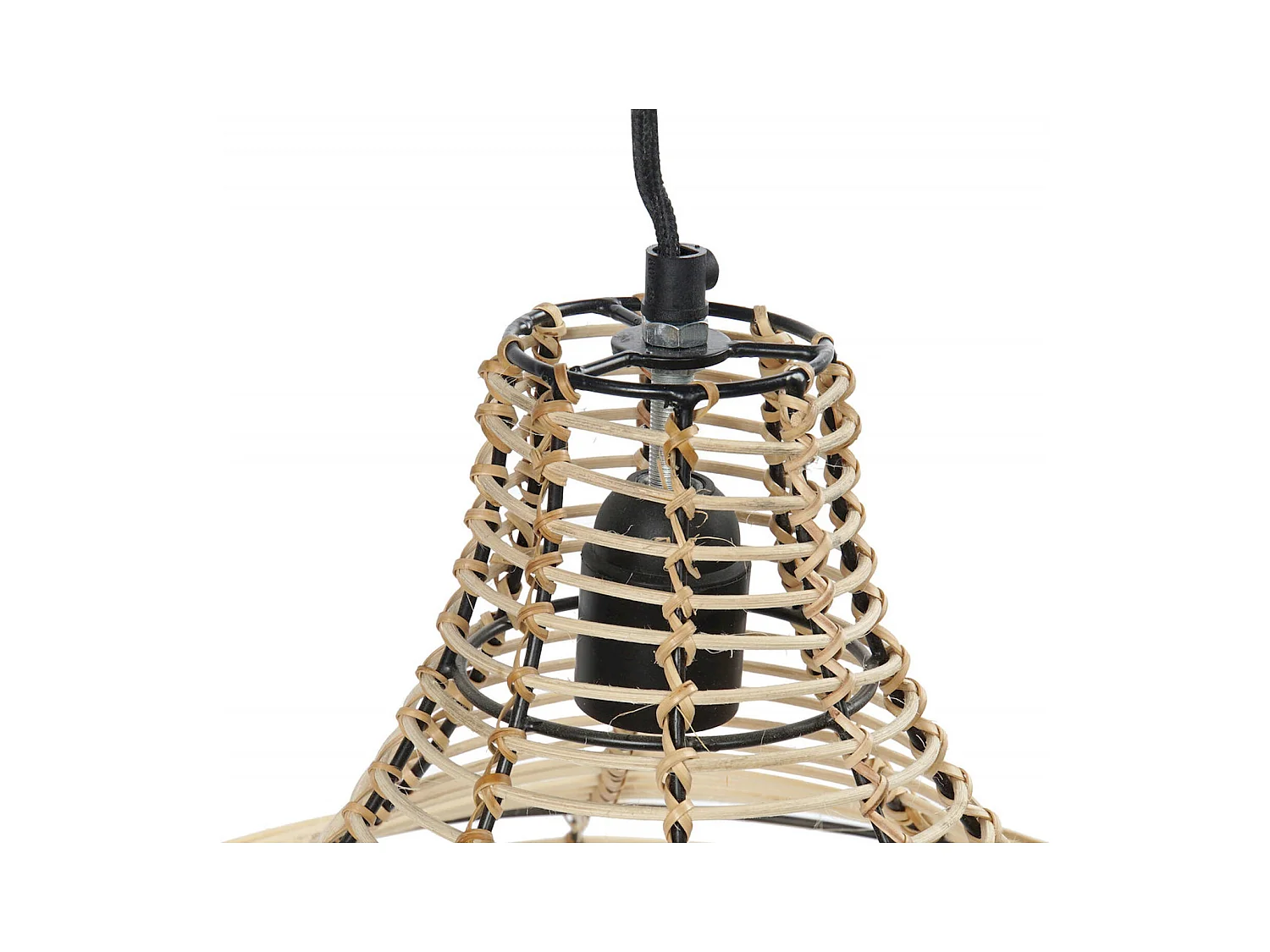 Suspension élégante en jute et métal pour salon chaleureux