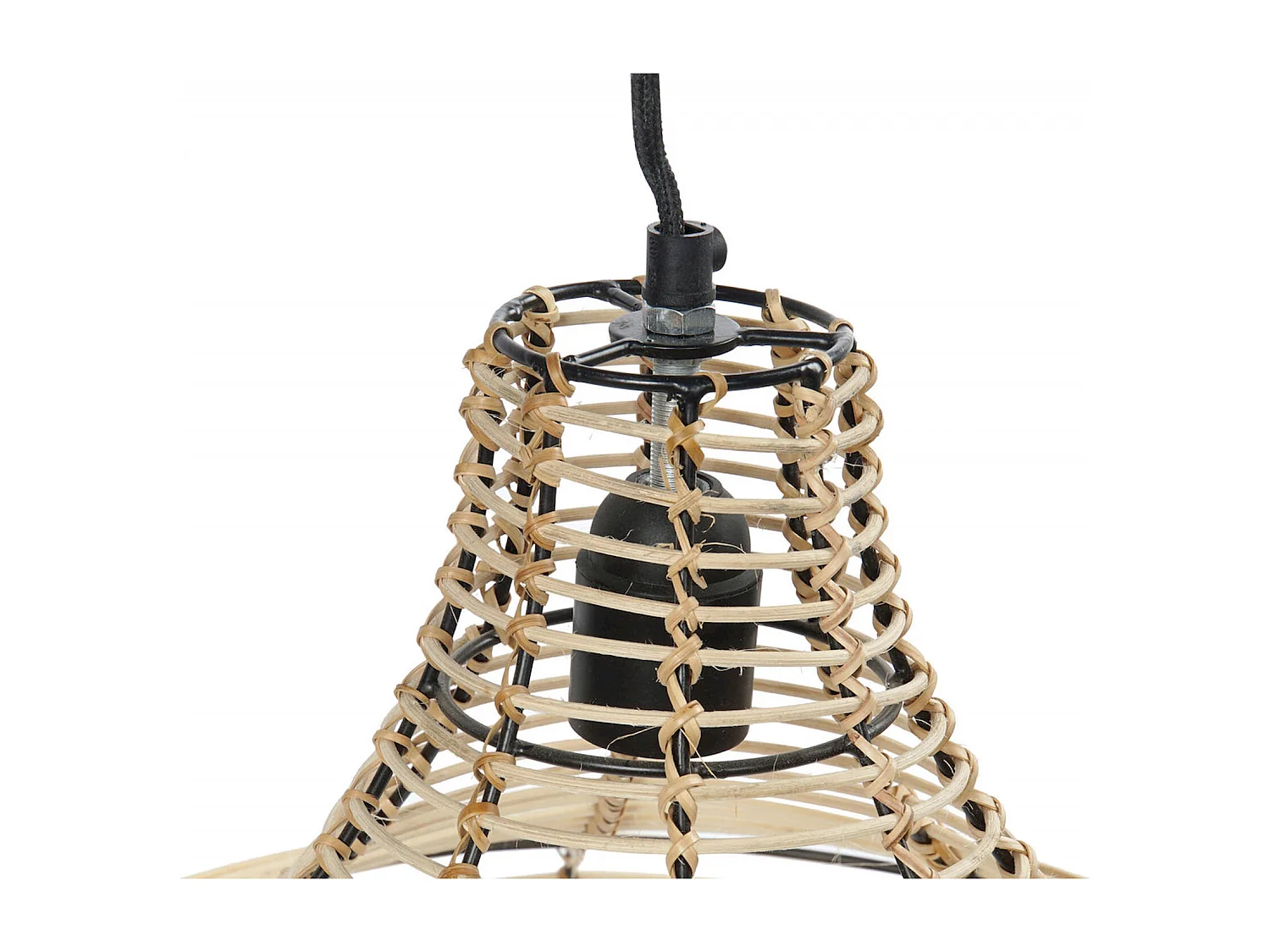 Suspension élégante en jute et métal pour salon chaleureux