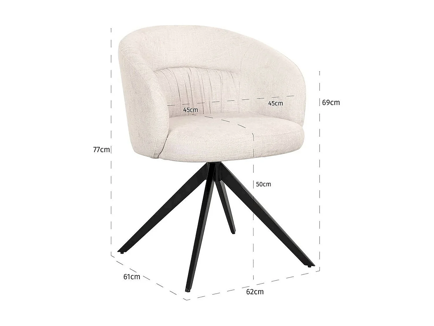 Chaise pivotante élégante en écru