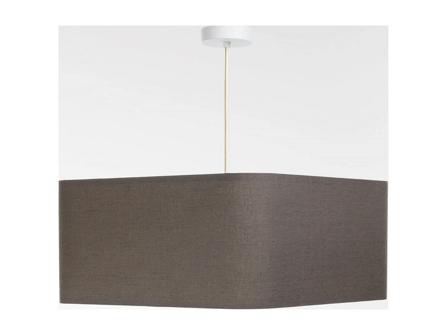 Suspension textile lin beige élégance dorée - Hauteur 30 cm