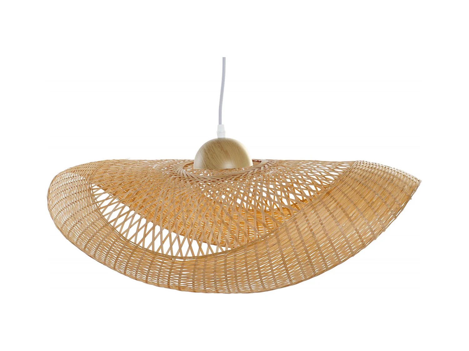 Suspension élégante en bambou tressé pour intérieur