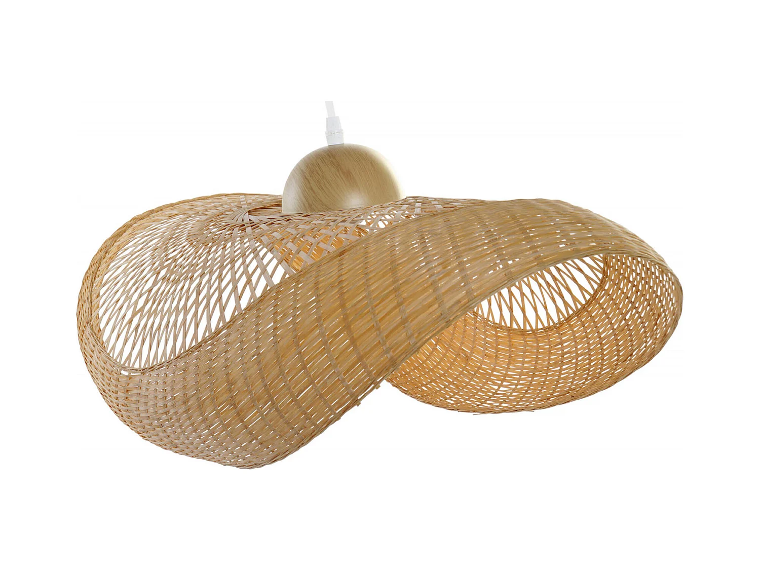 Suspension élégante en bambou tressé pour intérieur