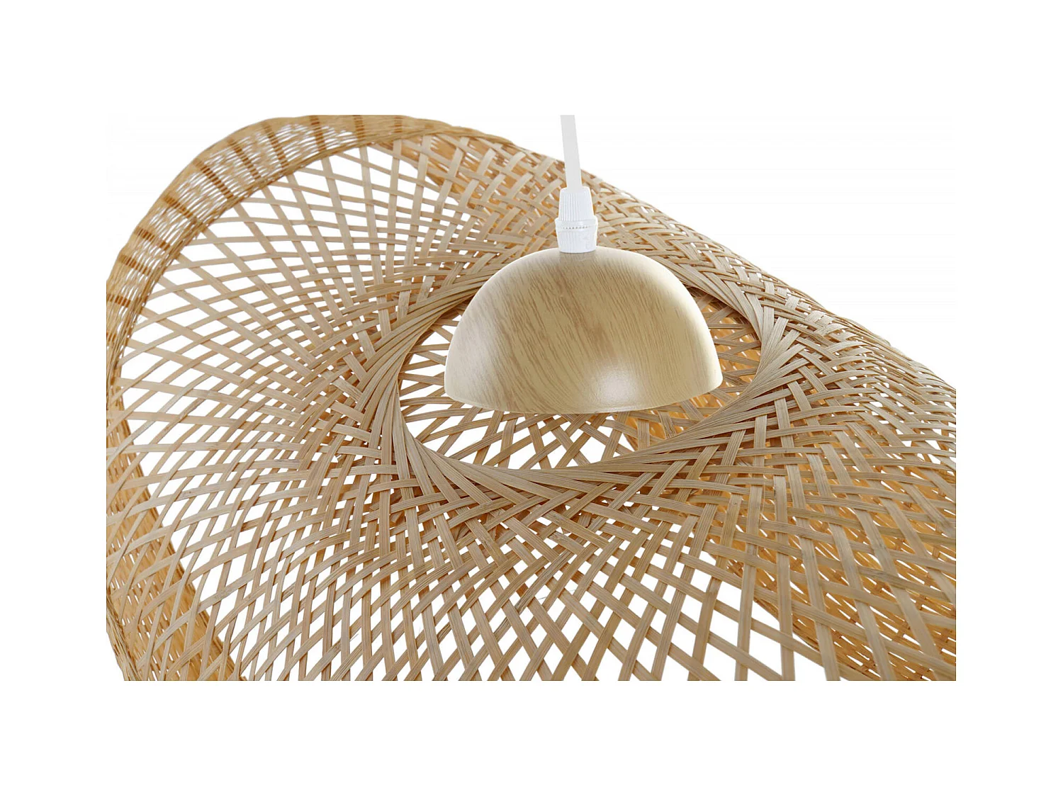 Suspension élégante en bambou tressé pour intérieur