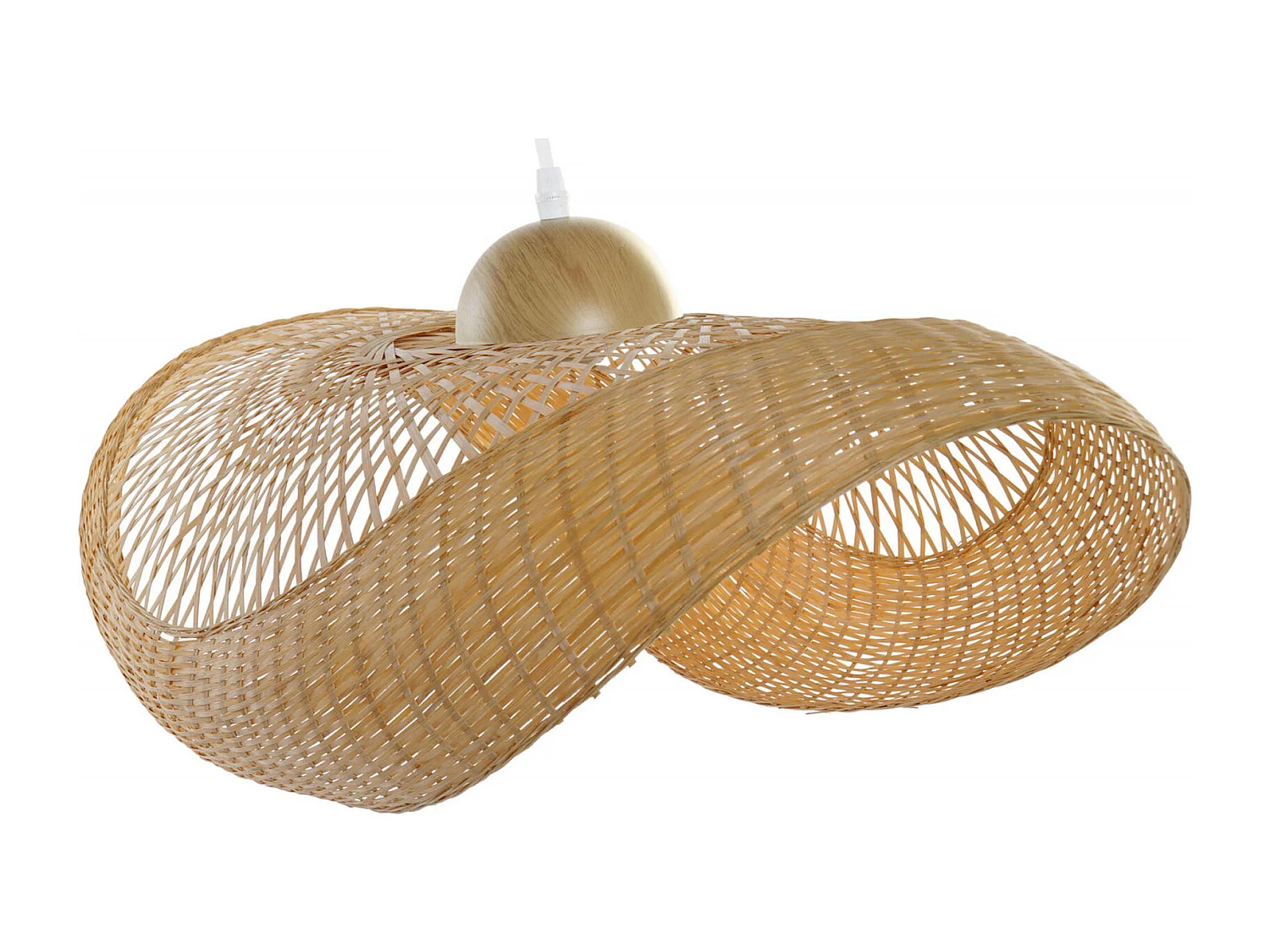 Suspension élégante en bambou tressé pour intérieur