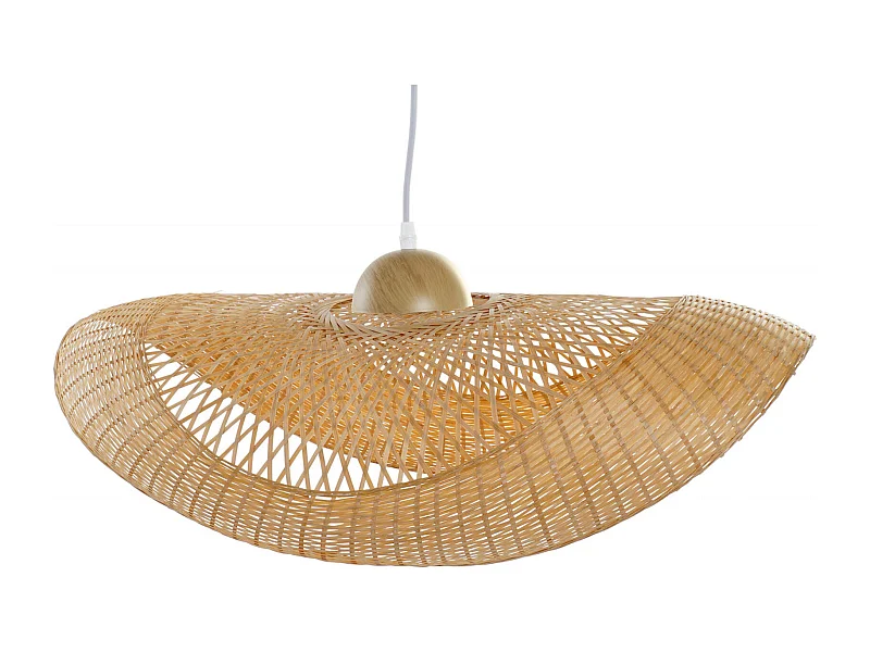 Suspension élégante en bambou tressé pour intérieur