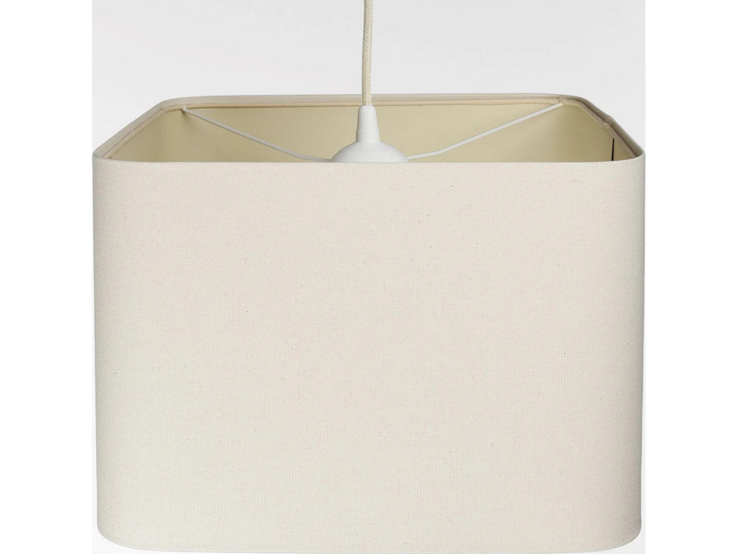 Suspension élégante en lin beige - Hauteur 20 cm