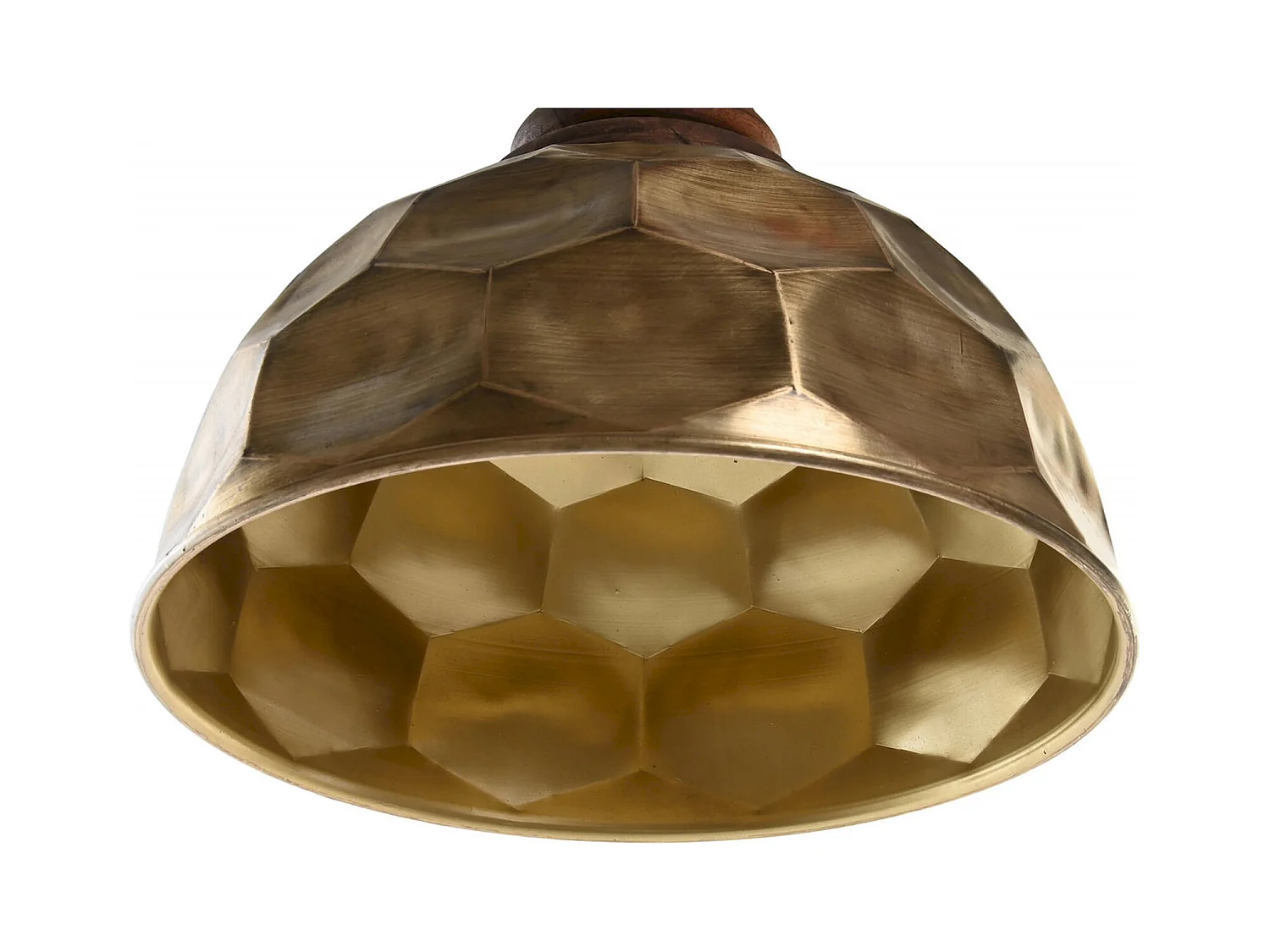 Suspension élégance bois et métal doré design