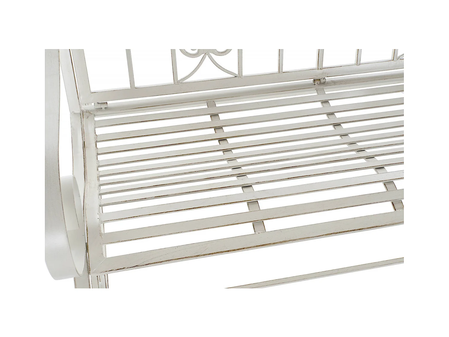 Banc de jardin blanc design vieilli élégant