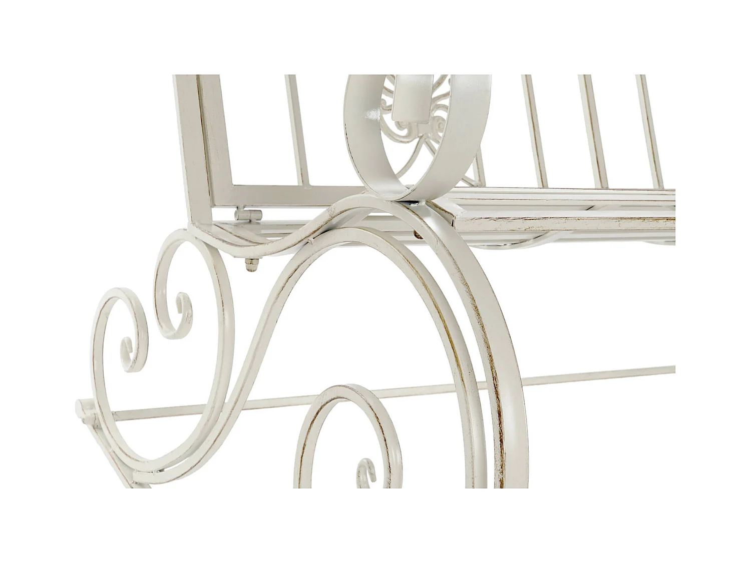 Banc de jardin blanc design vieilli élégant