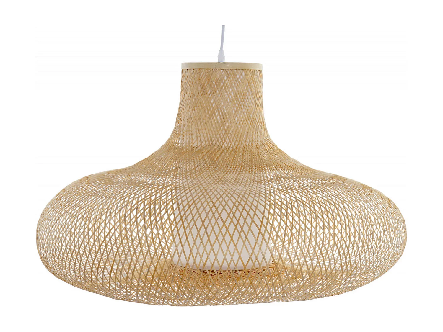 Suspension design bambou tressé pour déco chaleureuse