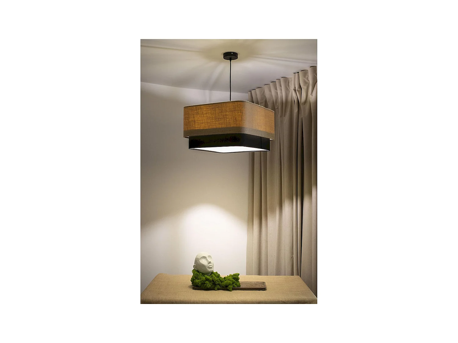 Suspension élégante en jute et PVC