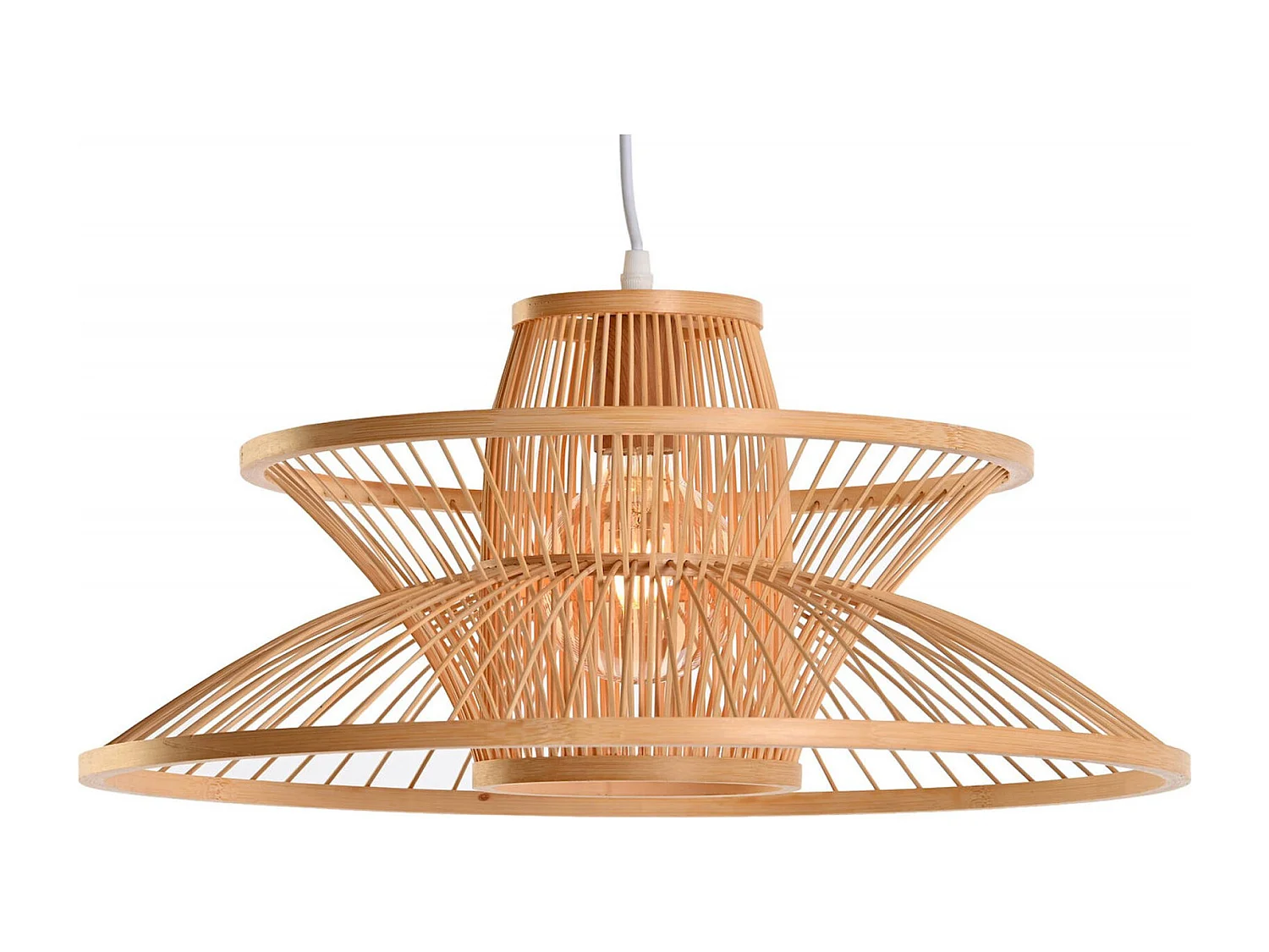 Suspension bambou éclairage chaleureux pour intérieur cosy