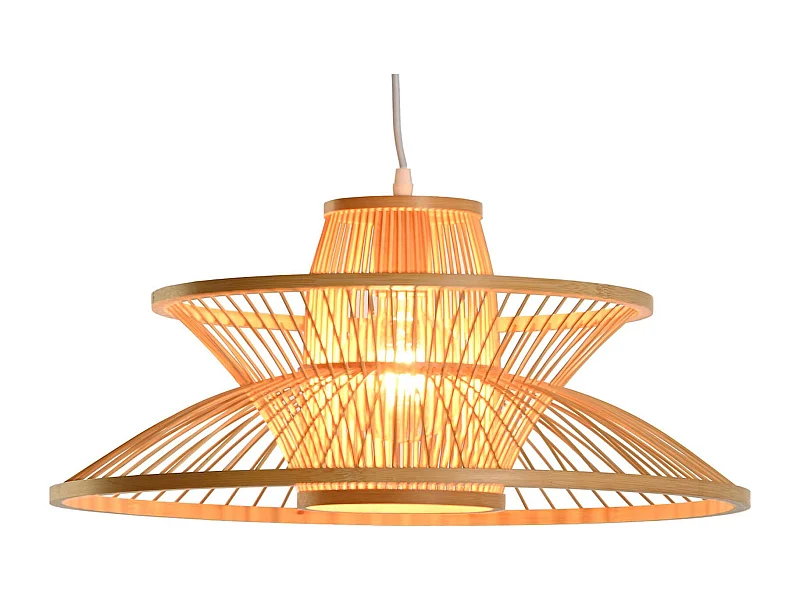 Suspension bambou éclairage chaleureux pour intérieur cosy