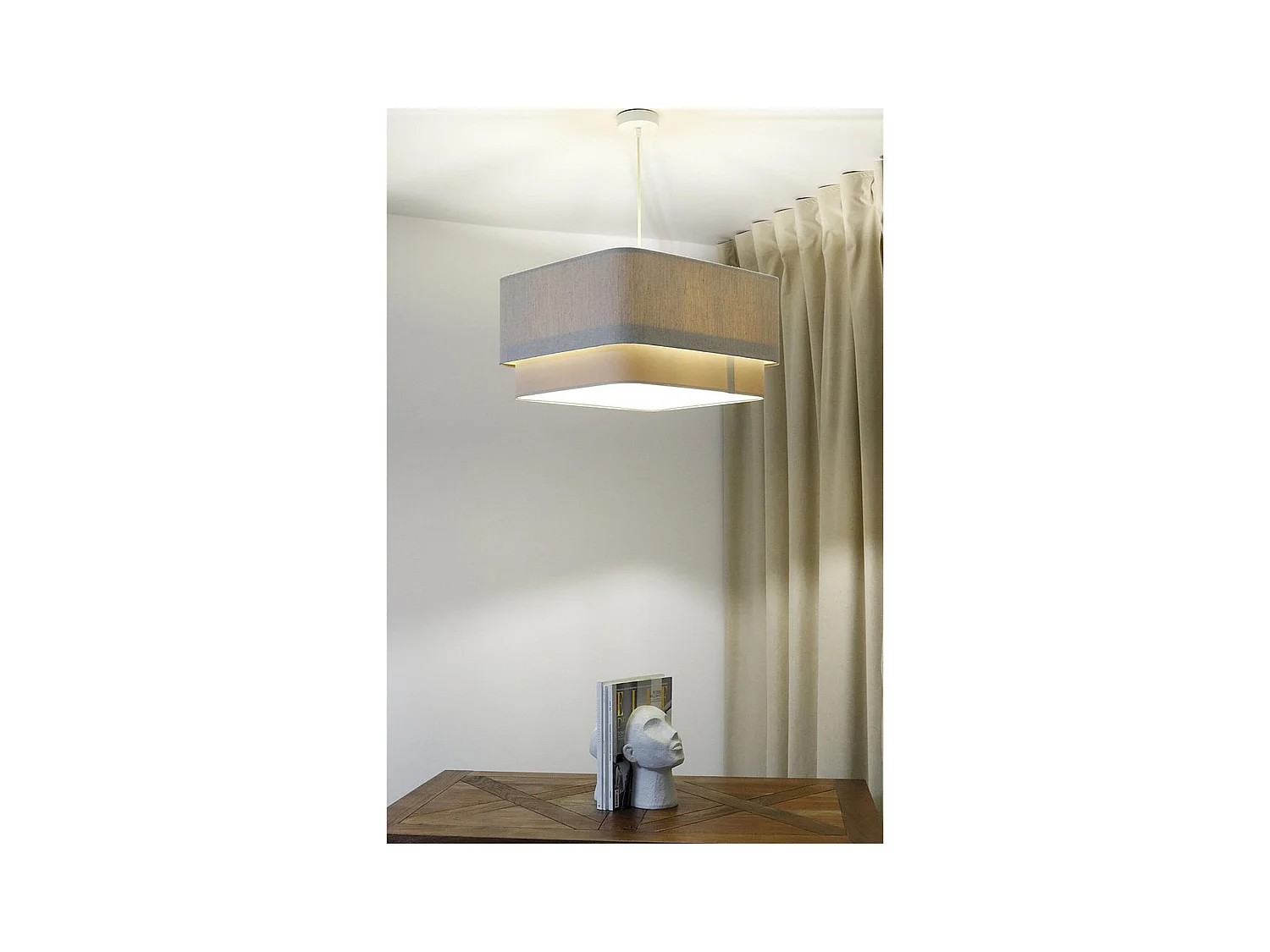 Suspension élégante en lin et polyester