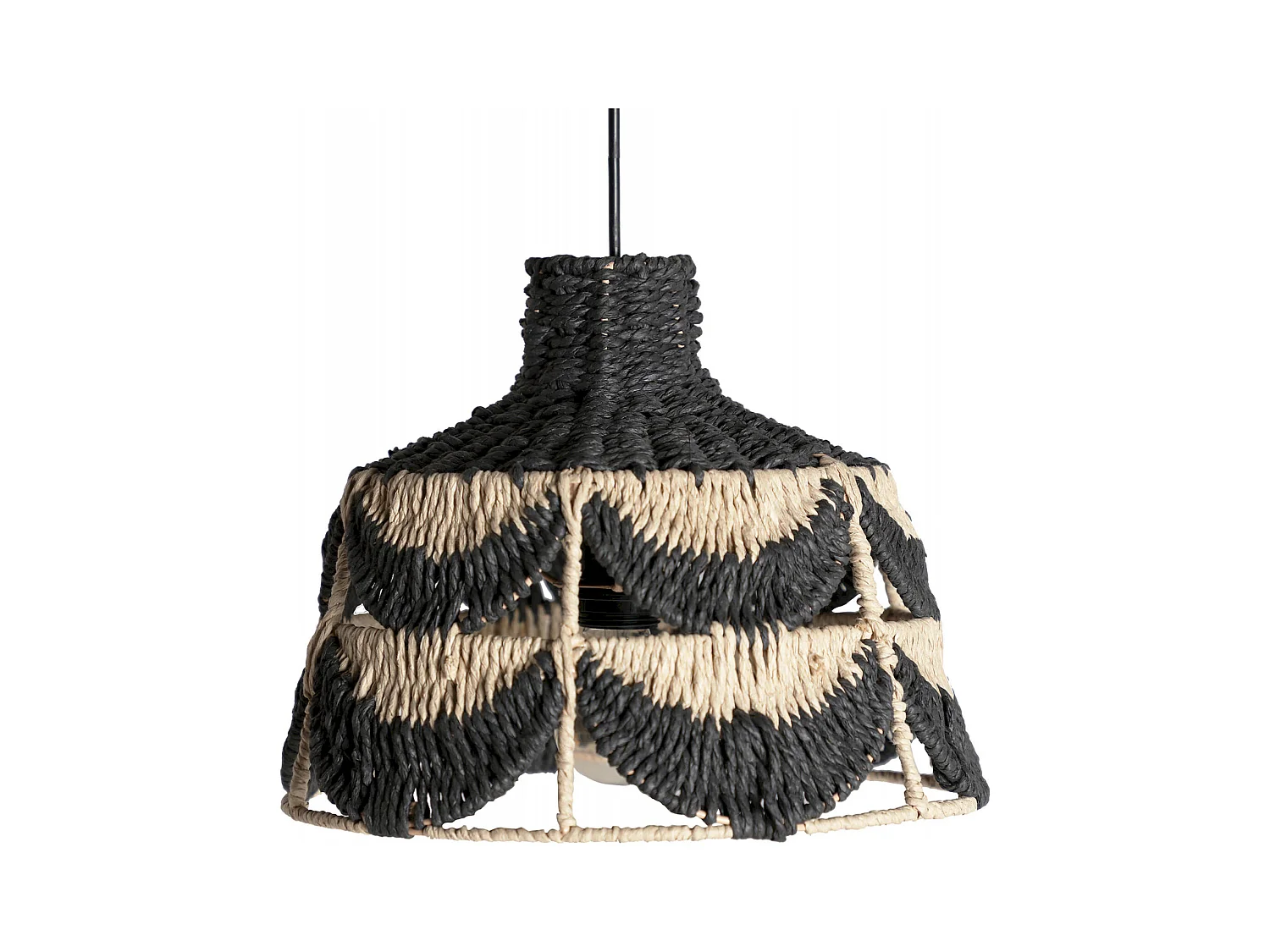 Suspension Boho Chic Noir en Fibres Naturelles