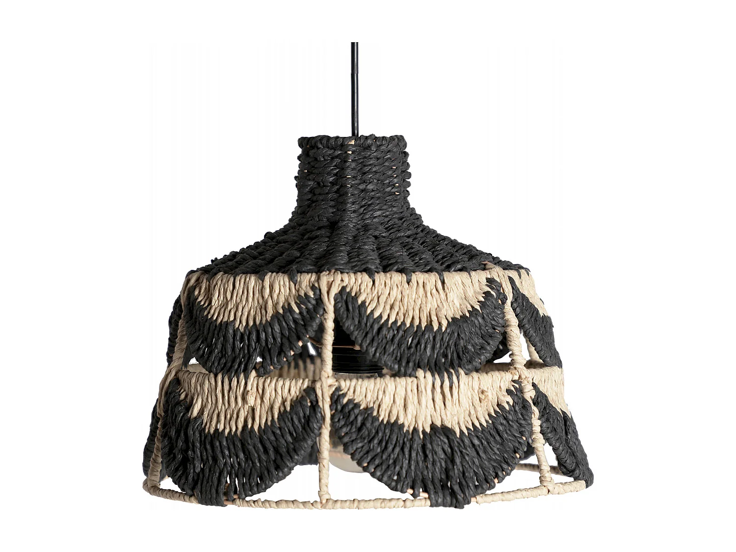 Suspension Boho Chic Noir en Fibres Naturelles