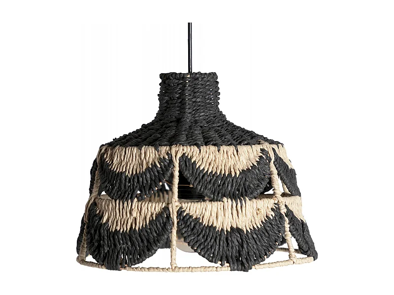 Suspension Boho Chic Noir en Fibres Naturelles