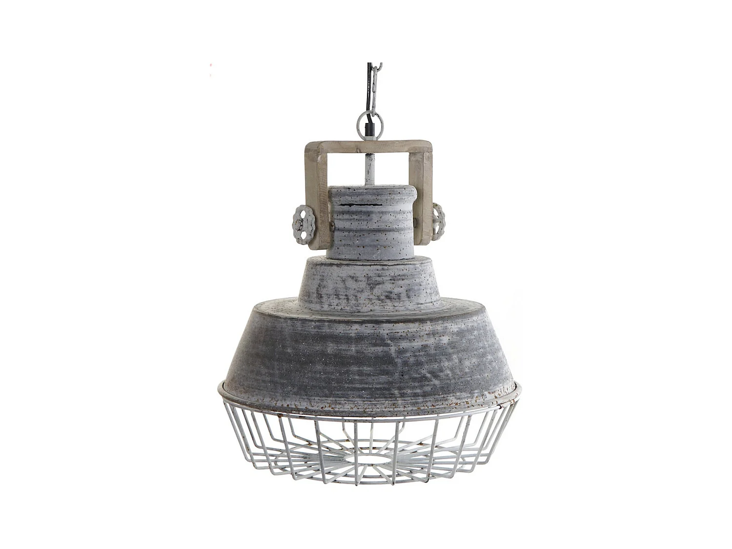 Suspension industrielle métal gris esthétique moderne