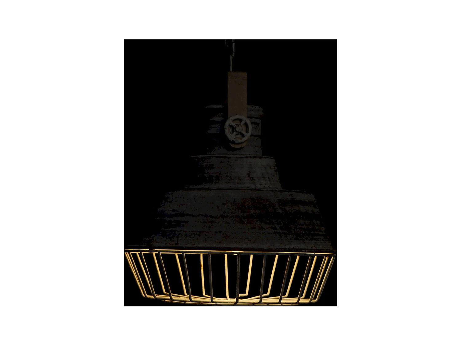 Suspension industrielle métal gris esthétique moderne