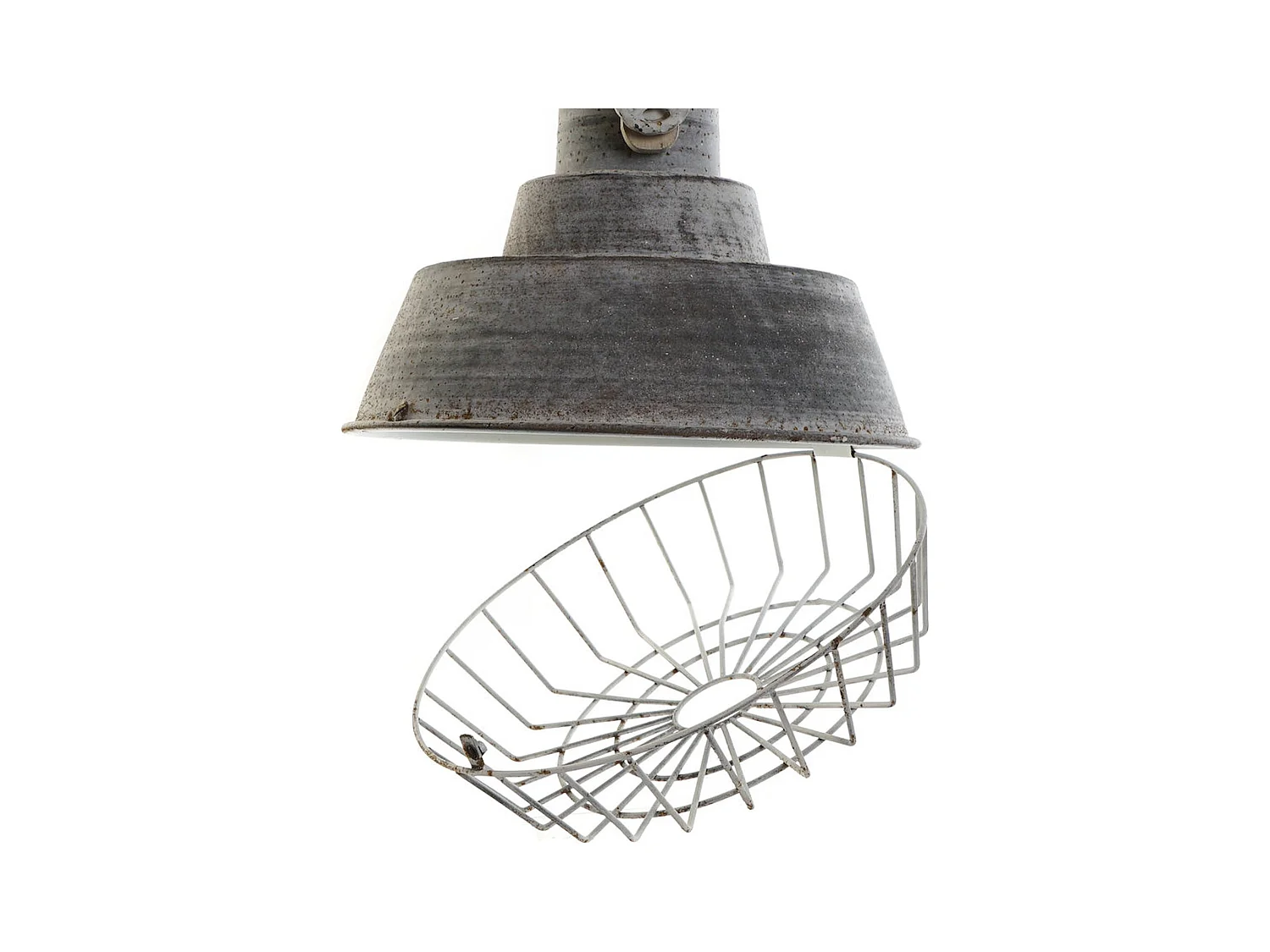 Suspension industrielle métal gris esthétique moderne