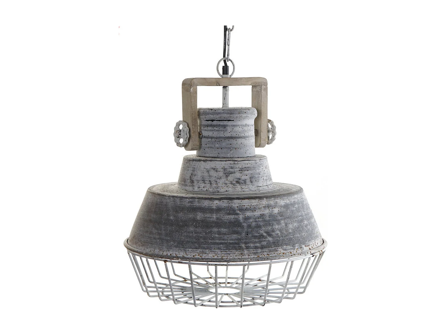 Suspension industrielle métal gris esthétique moderne