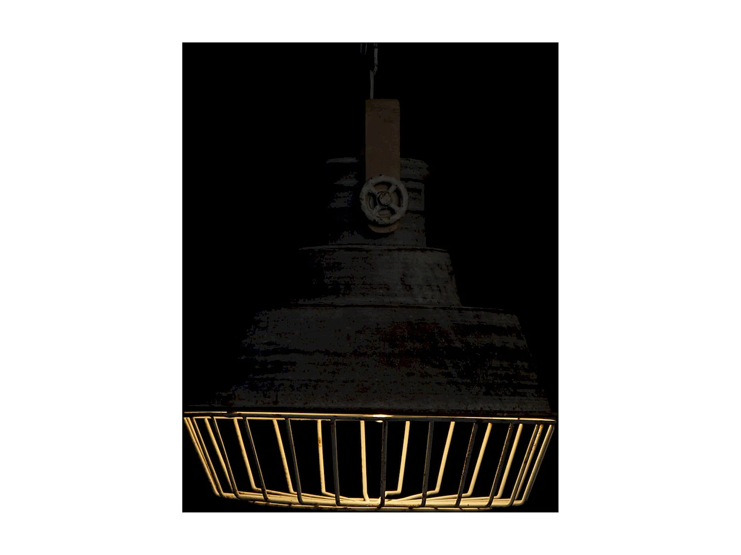 Suspension industrielle métal gris esthétique moderne