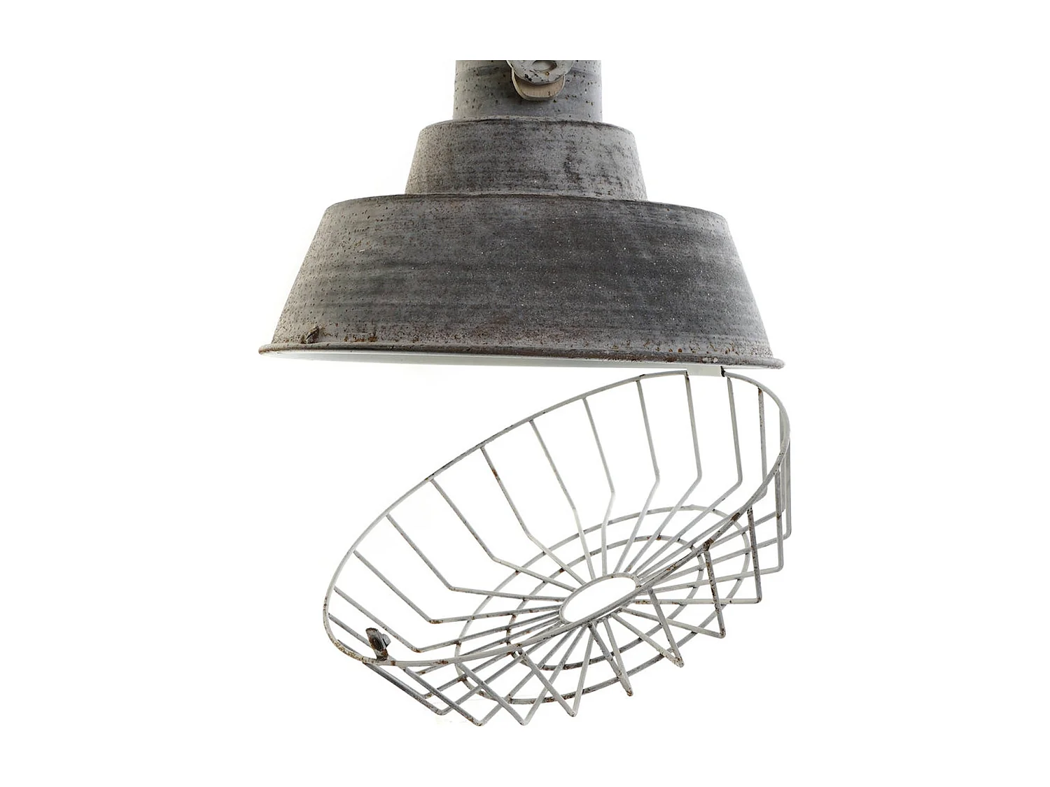 Suspension industrielle métal gris esthétique moderne