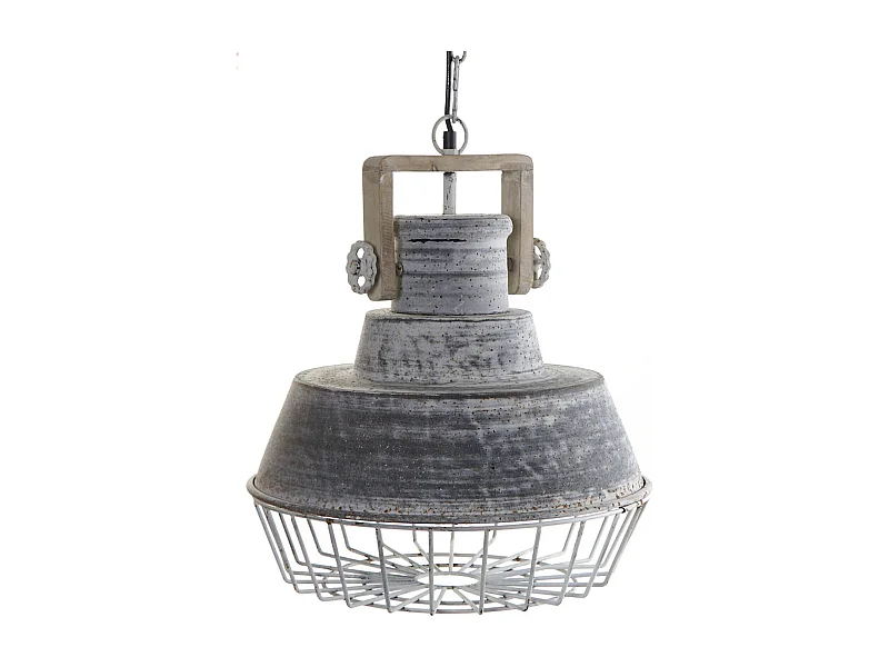 Suspension industrielle métal gris esthétique moderne