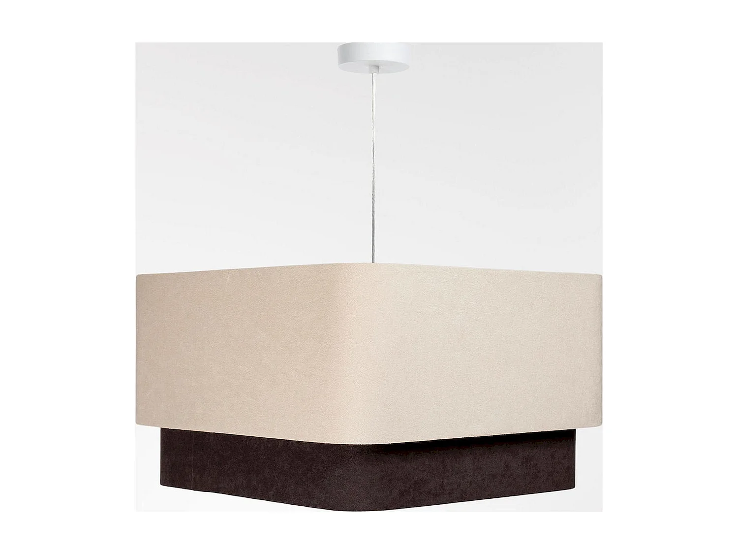 Suspension élégante en velours et PVC doré