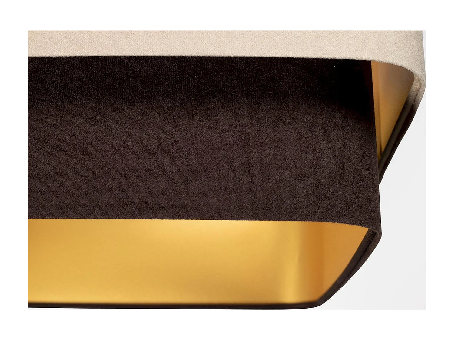 Suspension élégante en velours et PVC doré