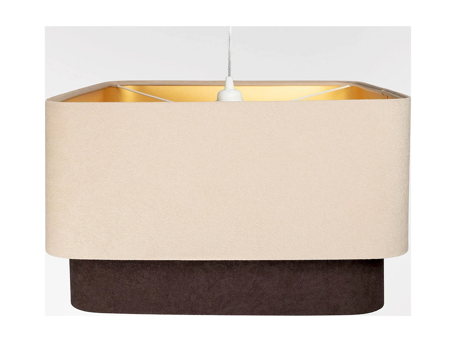 Suspension élégante en velours et PVC doré