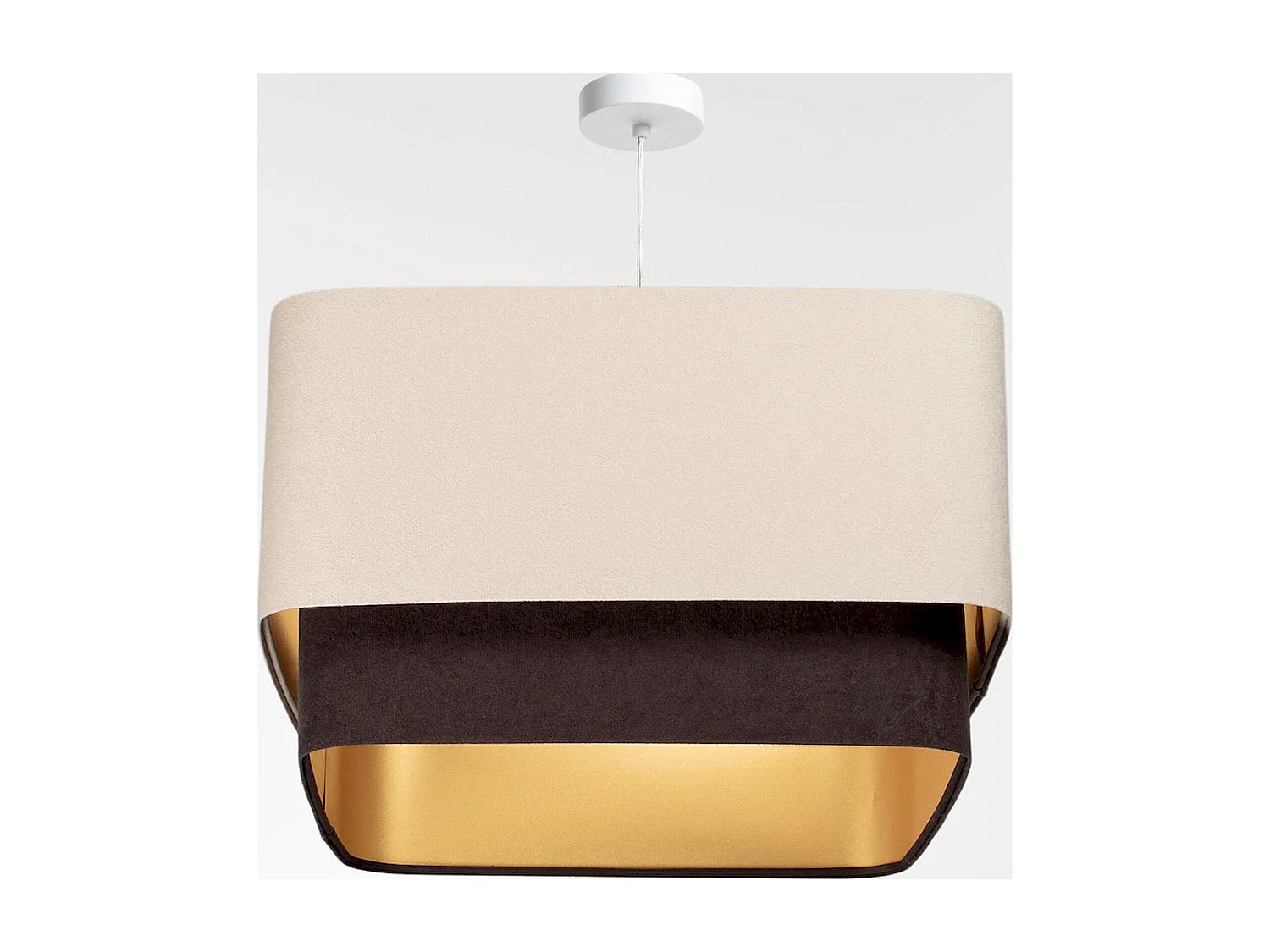 Suspension élégante en velours et PVC doré