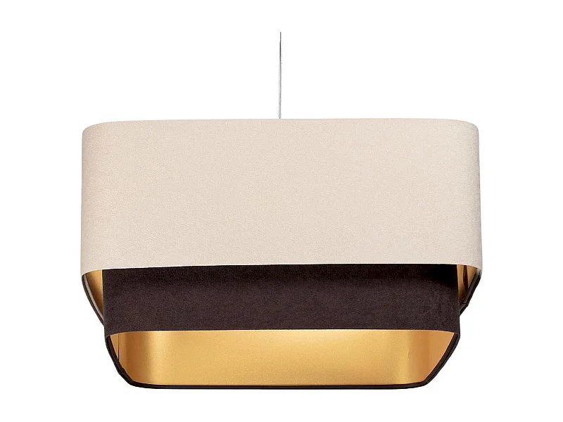 Suspension élégante en velours et PVC doré