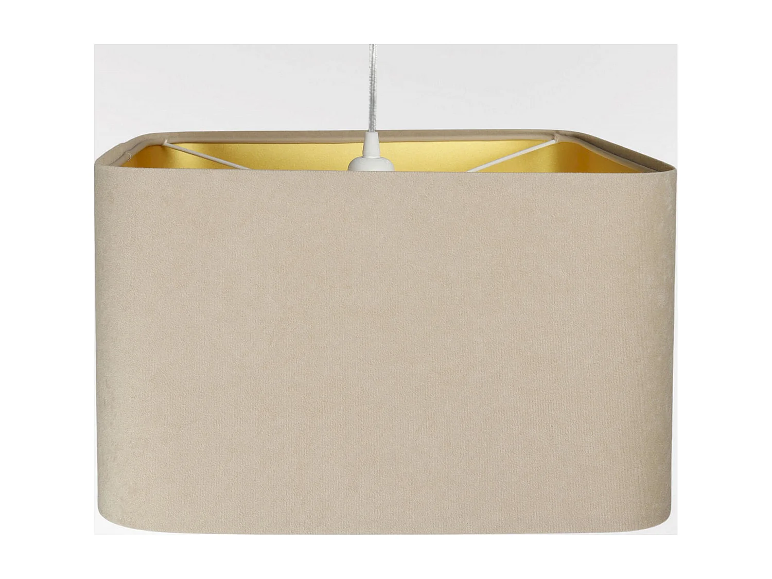 Suspension élégance intemporelle velours doré - Hauteur 25 cm