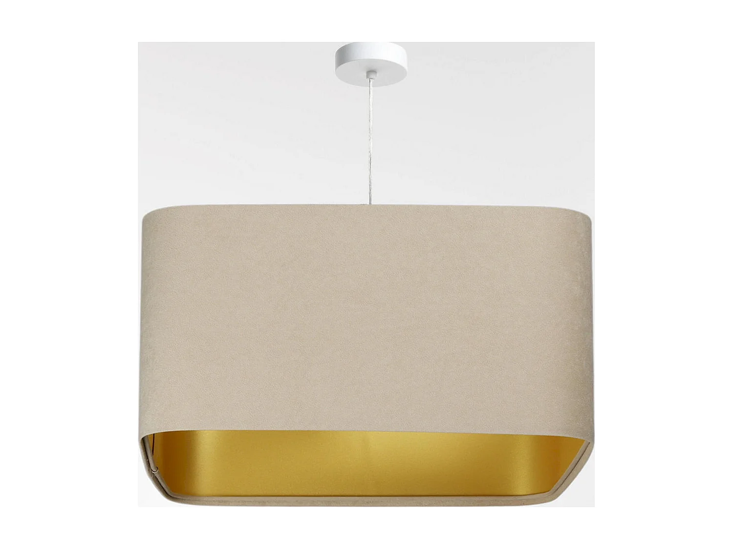 Suspension élégance intemporelle velours doré - Hauteur 25 cm