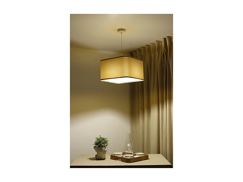 Suspension élégance intemporelle velours doré - Hauteur 25 cm