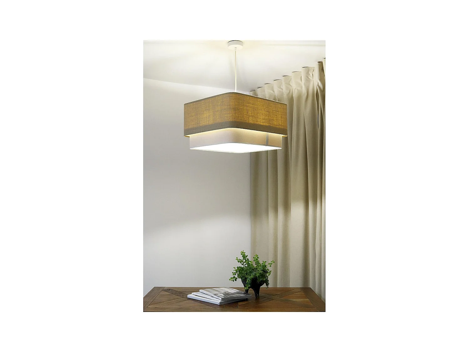 Suspension tendance en toile bicolore