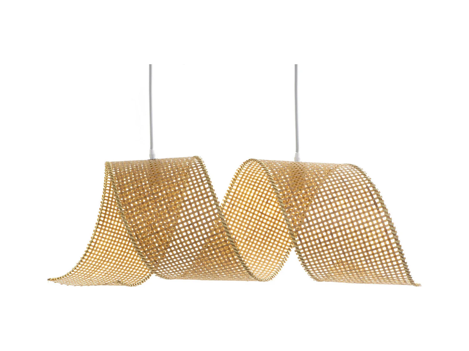 Suspension bambou marron clair éclairage naturel et chic