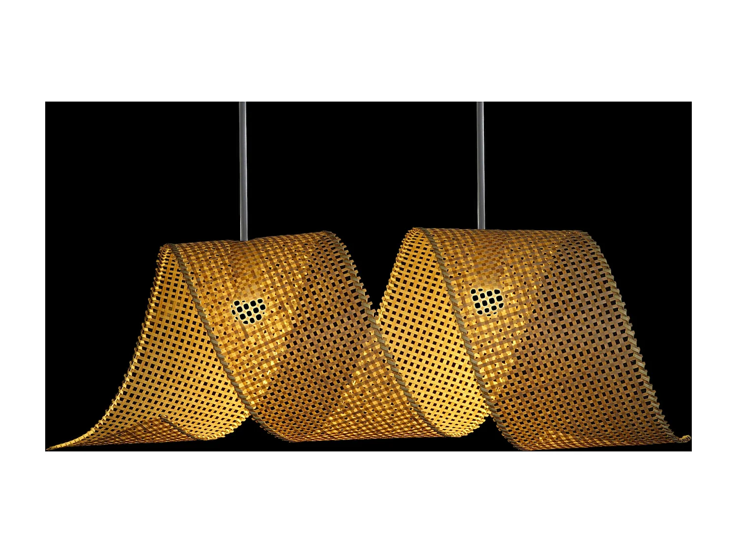 Suspension bambou marron clair éclairage naturel et chic