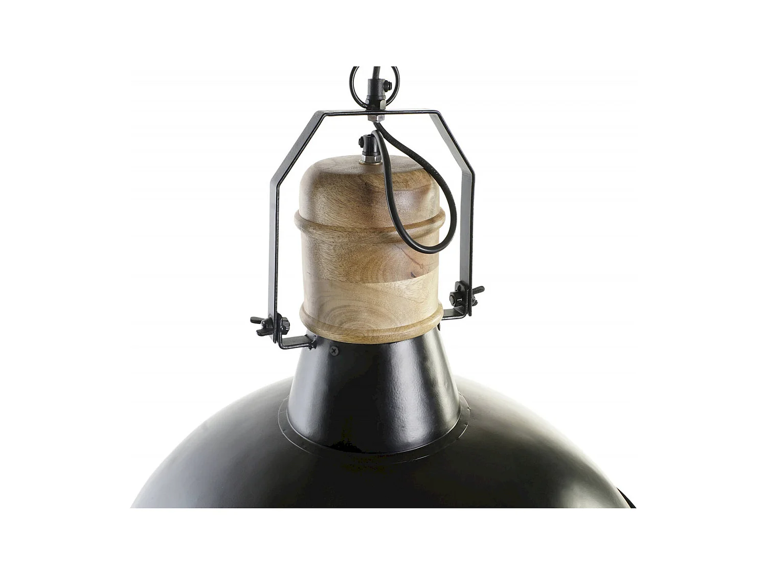 Suspension chic industrielle fer et bois