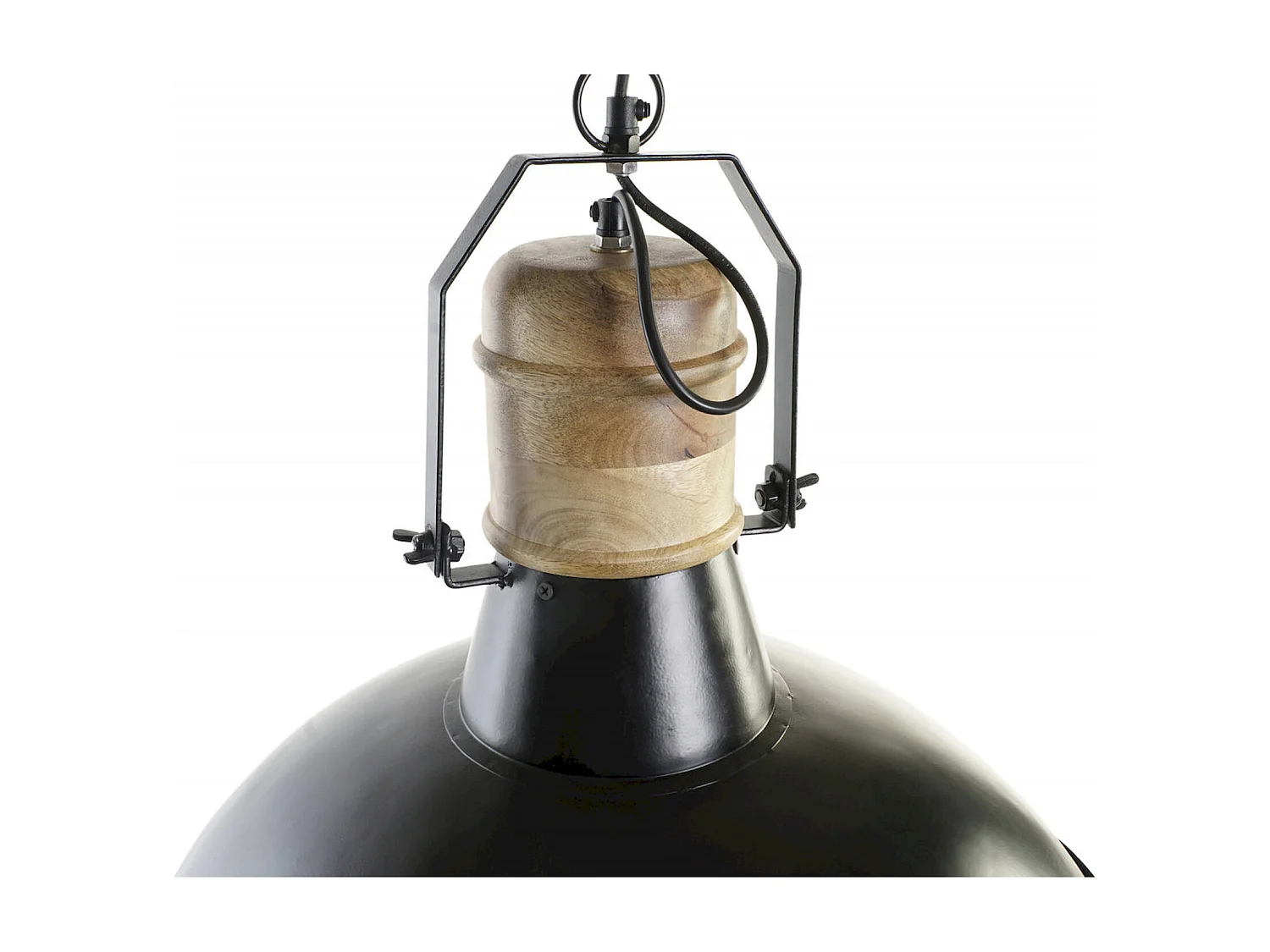 Suspension chic industrielle fer et bois