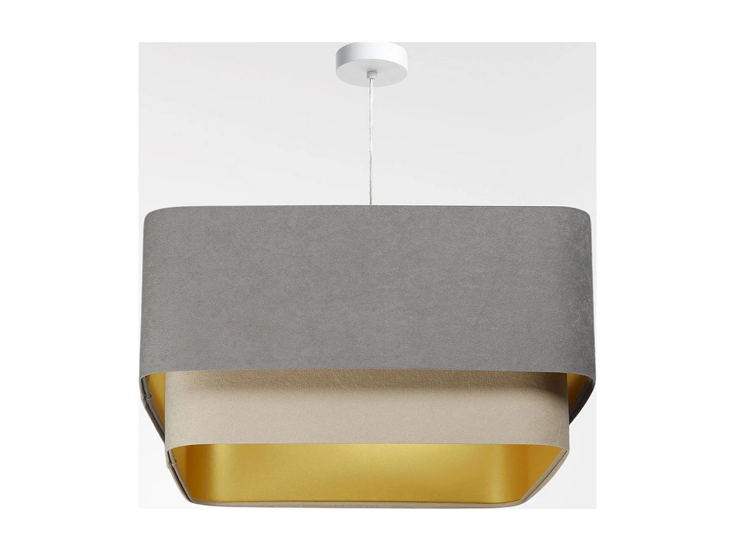 Suspension chic en velours et PVC doré