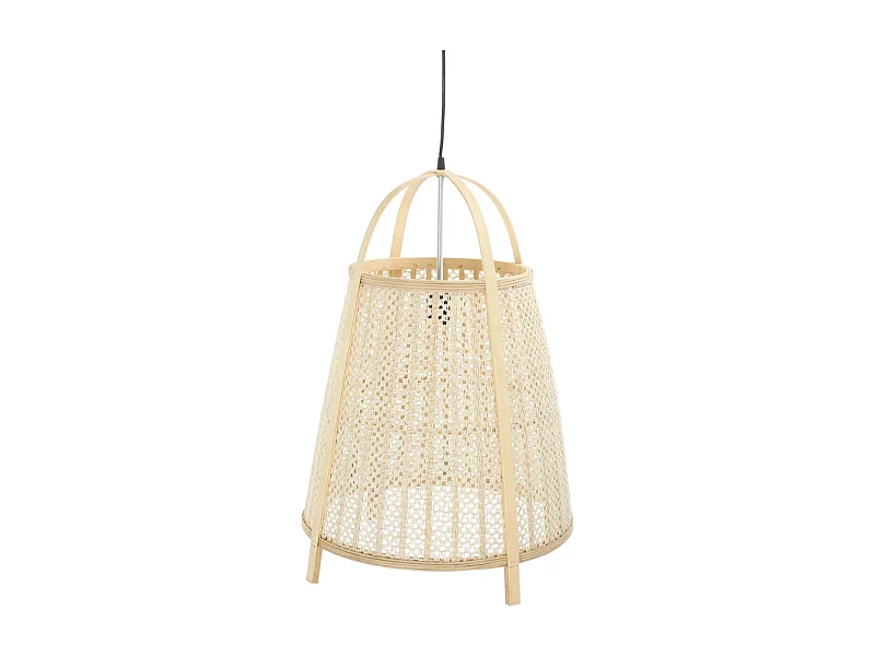 Suspension design chic en lin et bambou naturel